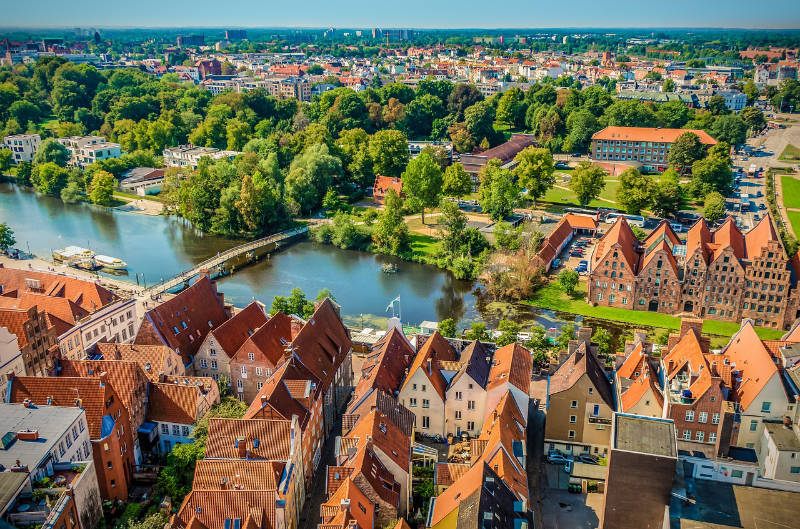 Parken Lübeck - Lübeck von oben